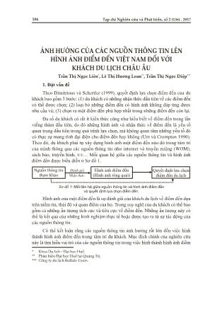 Ảnh hưởng của các nguồn thông tin lên hình ảnh điểm đến Việt Nam đối với khách du lịch châu Âu