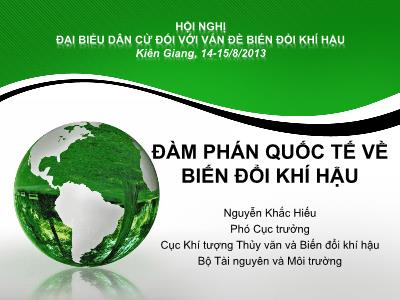 Bài giảng Đàm phán quốc tế về biến đổi khí hậu