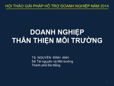 Bài giảng Doanh nghiệp thân thiện môi trường