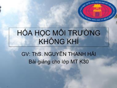 Bài giảng Hóa học môi trường không khí