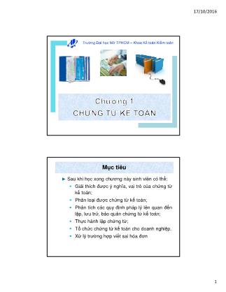 Bài giảng Kế toán tài chính - Chương 1: Chứng từ kế toán