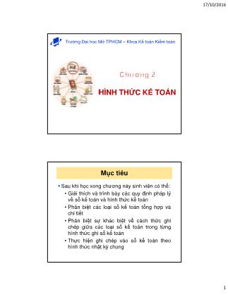 Bài giảng Kế toán tài chính - Chương 2: Hình thức kế toán