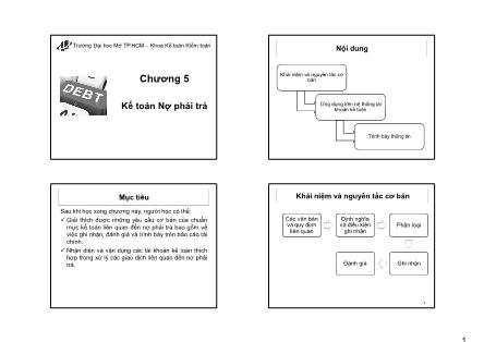 Bài giảng Kế toán tài chính và hệ thống kế toán Việt Nam - Chương 5: Kế toán nợ phải trả