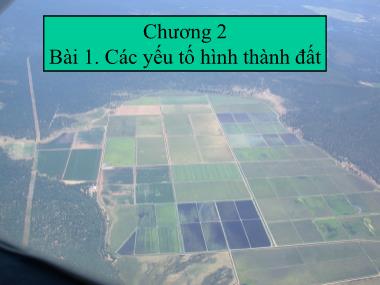 Bài giảng Khoa học đất - Chương 2, Bài 1: Các yếu tố hình thành đất