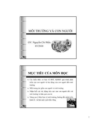 Bài giảng Môi trường và con người - Nguyễn Chí Hiếu