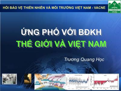 Bài giảng Ứng phó với biến đổi khí hậu thế giới và Việt Nam