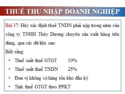 Bài tập Thuế thu nhập doanh nghiệp