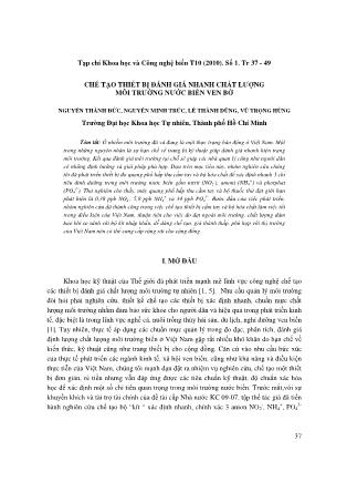 Chế tạo thiết bị đánh giá nhanh chất lượng môi trường nước biển ven bờ