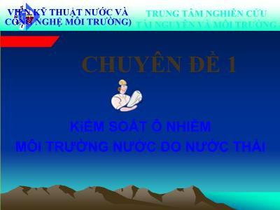 Chuyên đề Kiểm soát ô nhiễm môi trường nước do nước thải