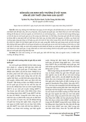 Đảm bảo an ninh môi trường ở Việt Nam: Vấn đề cấp thiết cần phải giải quyết