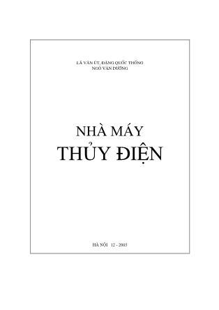 Giáo trình Nhà máy thủy điện