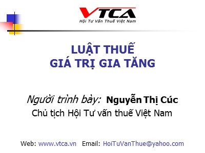 Luật thuế giá trị gia tăng