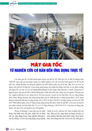 Máy gia tốc từ nghiên cứu cơ bản đến ứng dụng thực tế