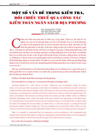 Một số vấn đề trong kiểm tra, đối chiếu thuế qua công tác kiểm toán ngân sách địa phương