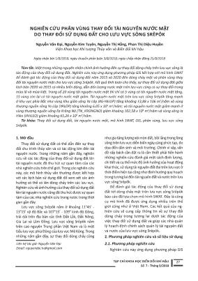 Nghiên cứu phân vùng thay đổi tài nguyên nước mặt do thay đổi sử dụng đất cho lưu vực sông Srêpôk