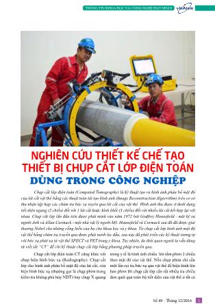 Nghiên cứu thiết kế chế tạo thiết bị chụp cắt lớp điện toán dùng trong công nghiệp