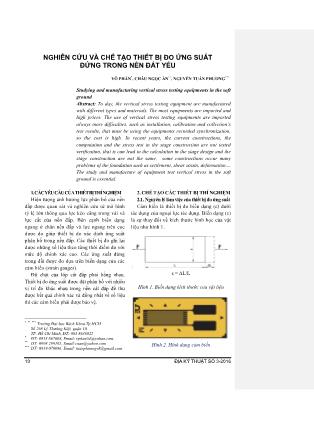 Nghiên cứu và chế tạo thiết bị đo ứng suất đứng trong nền đất yếu