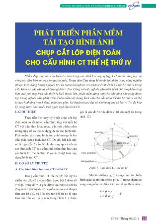 Phát triển phần mềm tái tạo hình ảnh chụp cắt lớp điện toán cho cấu hình CT thế hệ thứ IV