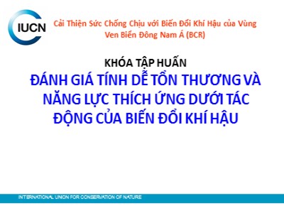 Tập huấn Đánh giá tính dễ tổn thương và năng lực thích ứng dưới tác động của biến đổi khí hậu