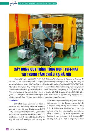 Xây dựng quy trình tổng hợp [18F]-NAF tại trung tâm chiếu xạ Hà Nội