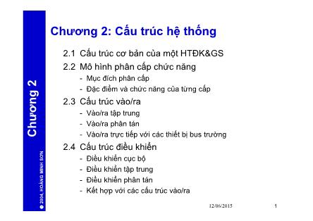 Bài giảng Các hệ PLC và DCS - Chương 2: Cấu trúc hệ thống