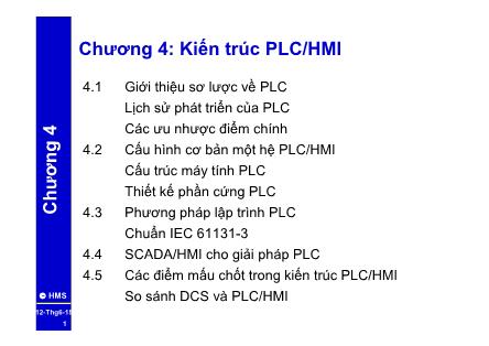 Bài giảng Các hệ PLC và DCS - Chương 3: Kiến trúc PLC/HMI