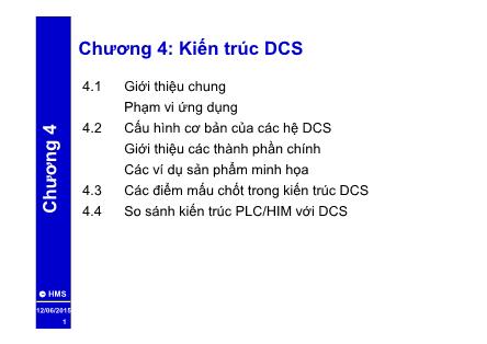 Bài giảng Các hệ PLC và DCS - Chương 4, Phần a: Kiến trúc DCS