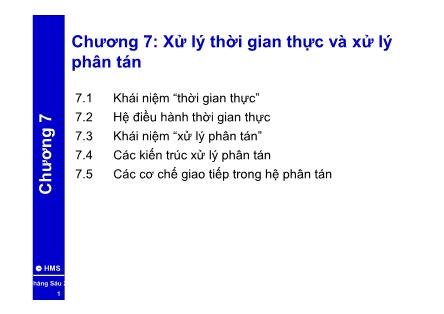 Bài giảng Các hệ PLC và DCS - Chương 6: Xử lý thời gian thực và xử lý phân tán