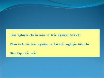 Bài giảng Các loại trắc nghiệm trong dạy học