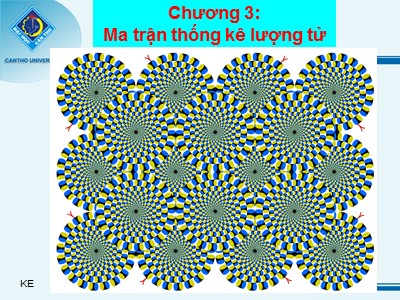 Bài giảng Cơ học lượng tử nâng cao - Chương 3: Ma trận thống kê lượng tử