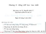 Bài giảng Cơ lưu chất - Chương 5: Động lực học lưu chất - Nguyễn Quốc Ý