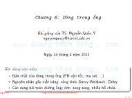 Bài giảng Cơ lưu chất - Chương 6: Dòng trong ống - Nguyễn Quốc Ý