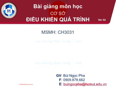 Bài giảng Cơ sở điều khiển quá trình