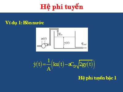 Bài giảng Cơ sở tự động - Chương 2, Phần d: Mô hình toán học hệ thống liên tục - Nguyễn Đức Hoàng