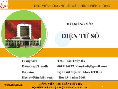 Bài giảng Điện tử số - Trần Thúy Hà