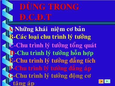 Bài giảng Động cơ đốt trong - Chương 1: Tổng quát động cơ đốt trong