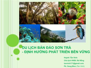 Bài giảng Du lịch bán đảo Sơn Trà. Định hướng phát triển bền vững - Huỳnh Tấn Vinh