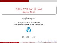 Bài giảng Giải tích - Chương 4: Nội suy và xấp xỉ hàm - Nguyễn Hồng Lộc