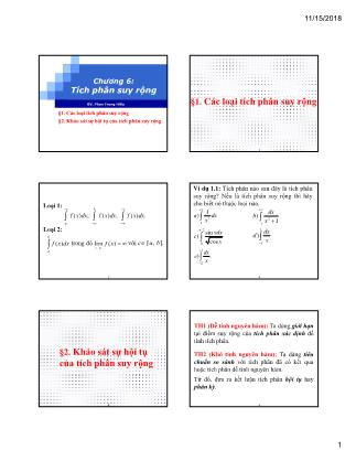 Bài giảng Giải tích - Chương 6: Tích phân suy rộng - Phan Trung Hiếu