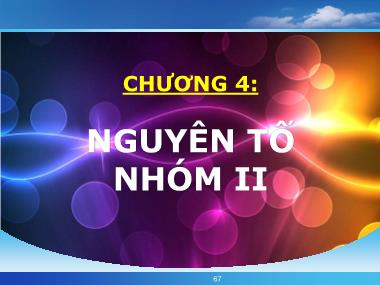 Bài giảng Hóa đại cương vô cơ - Chương 4: Nguyên tố nhóm II