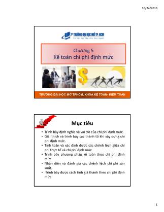 Bài giảng Kế toán quản trị - Chương 5: Kế toán chi phí định mức