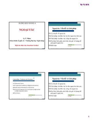 Bài giảng Khu vực công cộng trong nền kinh tế hỗn hợp - Chương 4: Ngoại tác externalities - Phần 2: Vấn đề và giải pháp