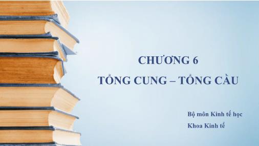 Bài giảng Kinh tế học vĩ mô - Chương 6: Tổng cung. Tổng cầu