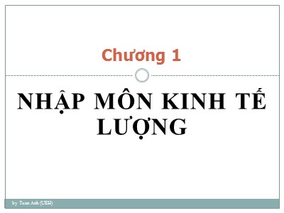 Bài giảng Kinh tế lượng - Chương 1: Nhập môn kinh tế lượng