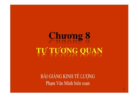 Bài giảng Kinh tế lượng - Chương 8: Tự tương quan - Phạm Văn Minh