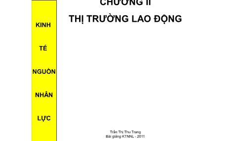 Bài giảng Kinh tế nguồn nhân lực - Chương 2: Thị trường lao động - Trần Thị Thu Trang