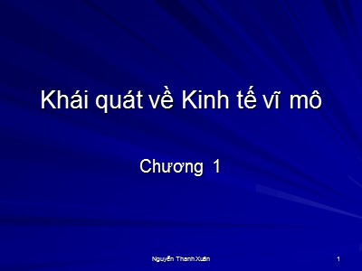 Bài giảng Kinh tế vĩ mô - Chương 1: Khái quát về kinh tế vĩ mô