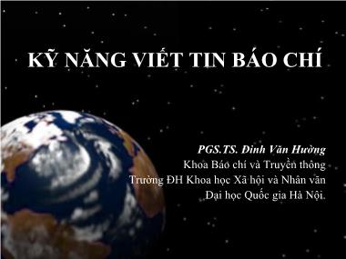 Bài giảng Kỹ năng viết tin báo chí