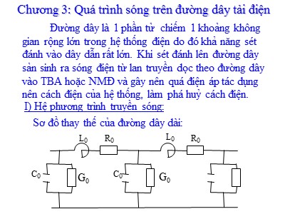 Bài giảng Kỹ thuật cao áp - Chương 3: Quá trình sóng trên đường dây tải điện