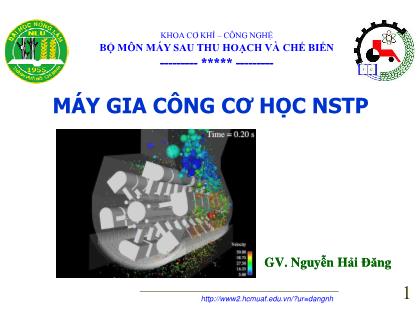 Bài giảng Máy gia công cơ học NSPT